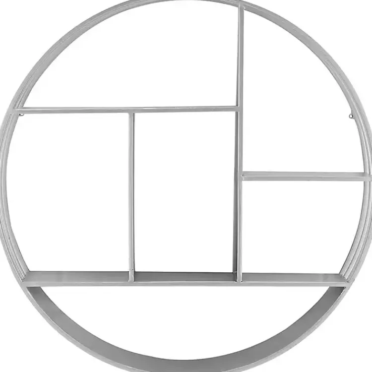 Kirklands Home Shelves|Circular Open Sides Floating Shelf Silver