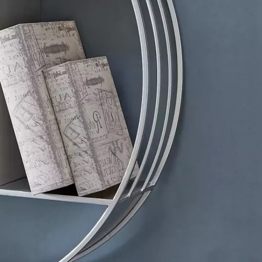 Kirklands Home Shelves|Circular Open Sides Floating Shelf Silver