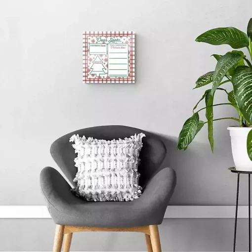 Best Classic Christmas Plaid Dear Santa Dry Erase Board Christmas Art & Wall Decor