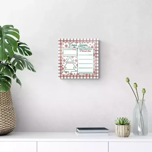 Best Classic Christmas Plaid Dear Santa Dry Erase Board Christmas Art & Wall Decor