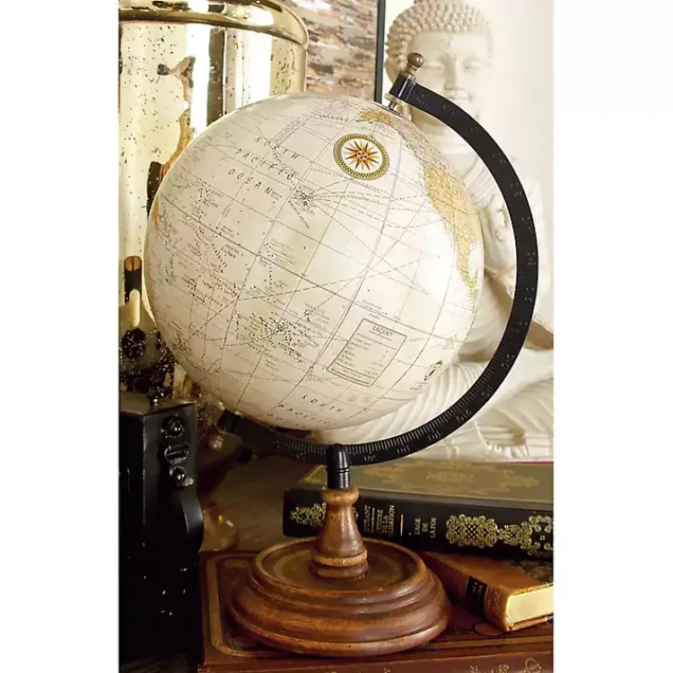 Best Classic Ivory Mango Wood Base Globe Statues & Figurines