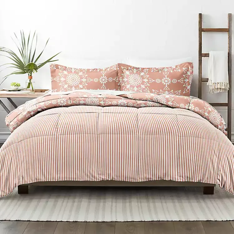 Kirklands Home Comforters|Clay Daisy Medallion King 3-pc. Comforter Set Orange