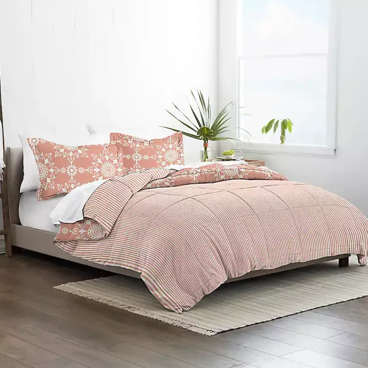 Kirklands Home Comforters|Clay Daisy Medallion King 3-pc. Comforter Set Orange