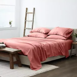 Kirklands Home Bed Sheets|Clay Solid 6-pc. King Sheet Set Orange