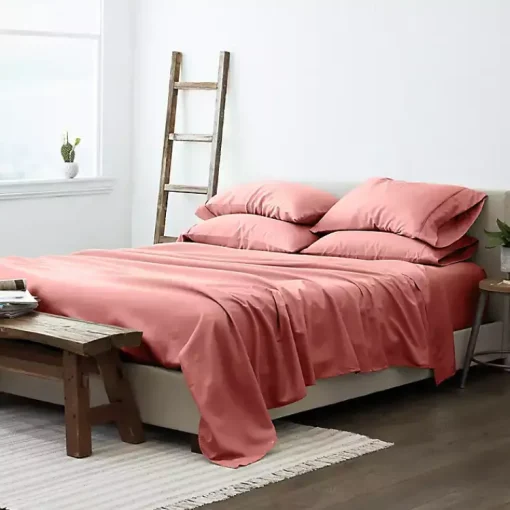 Kirklands Home Bed Sheets|Clay Solid 6-pc. Queen Sheet Set Orange
