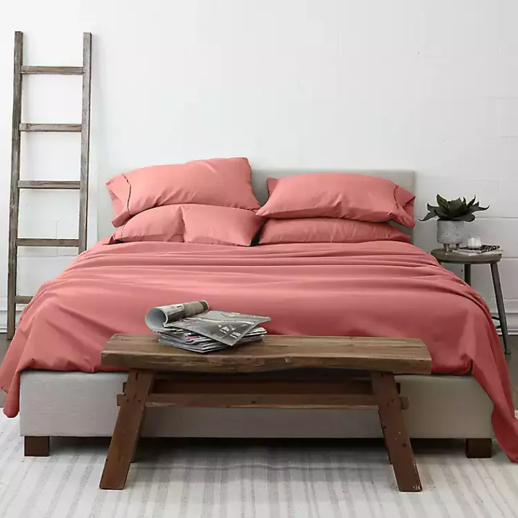 Kirklands Home Bed Sheets|Clay Solid 6-pc. Twin Sheet Set Orange