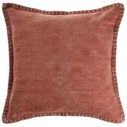 Online Clay Stitched Flange Velvet Throw Pillow Pillows