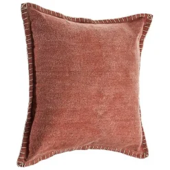 Online Clay Stitched Flange Velvet Throw Pillow Pillows