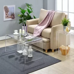 Kirklands Home Coffee Tables|Acrylic Curved Edge Coffee Table Clear