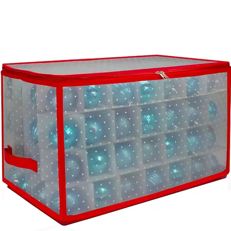 Hot Clear and Red Zip 112-pc. Ornament Storage Box Seasonal Storage
