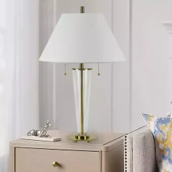 Kirklands Home Table Lamps|Clear Crystal Art Deco Table Lamp White