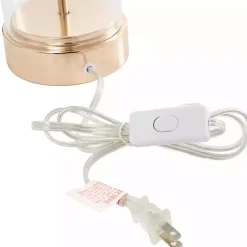Kirklands Home Table Lamps|Clear Glass and Gold Stem Table Lamp White