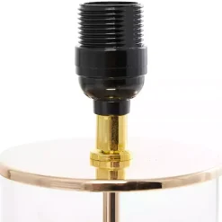 Kirklands Home Table Lamps|Clear Glass and Gold Stem Table Lamp White