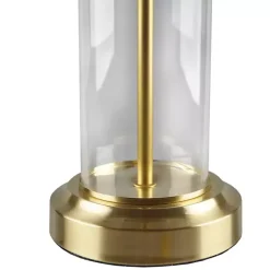 Kirklands Home Table Lamps|Clear Glass Base Gold Table Lamps, Set of 2 White