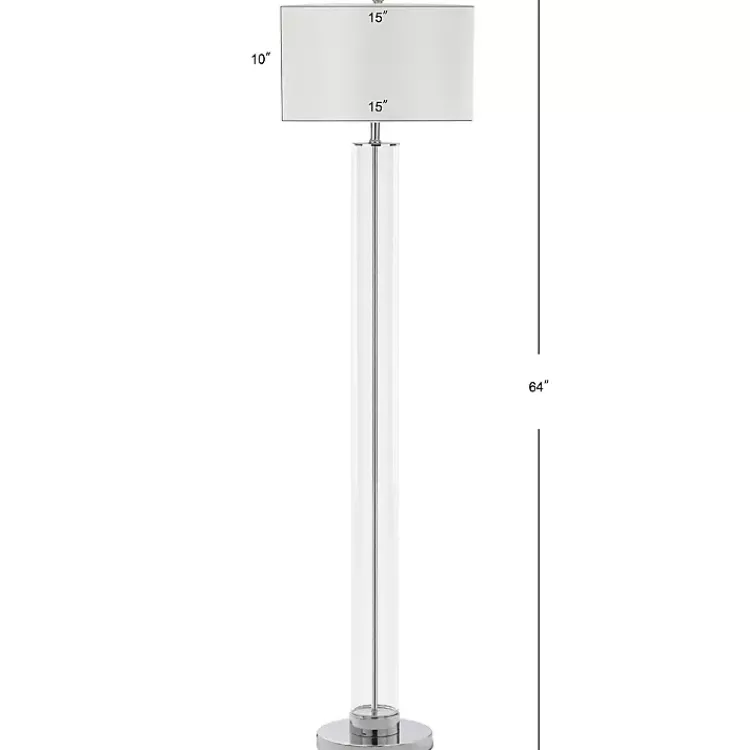 Kirklands Home Floor Lamps|Clear Glass Demi Floor Lamp Ivory