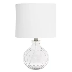 Kirklands Home Table Lamps|Clear Glass Honeycomb Table Lamp White