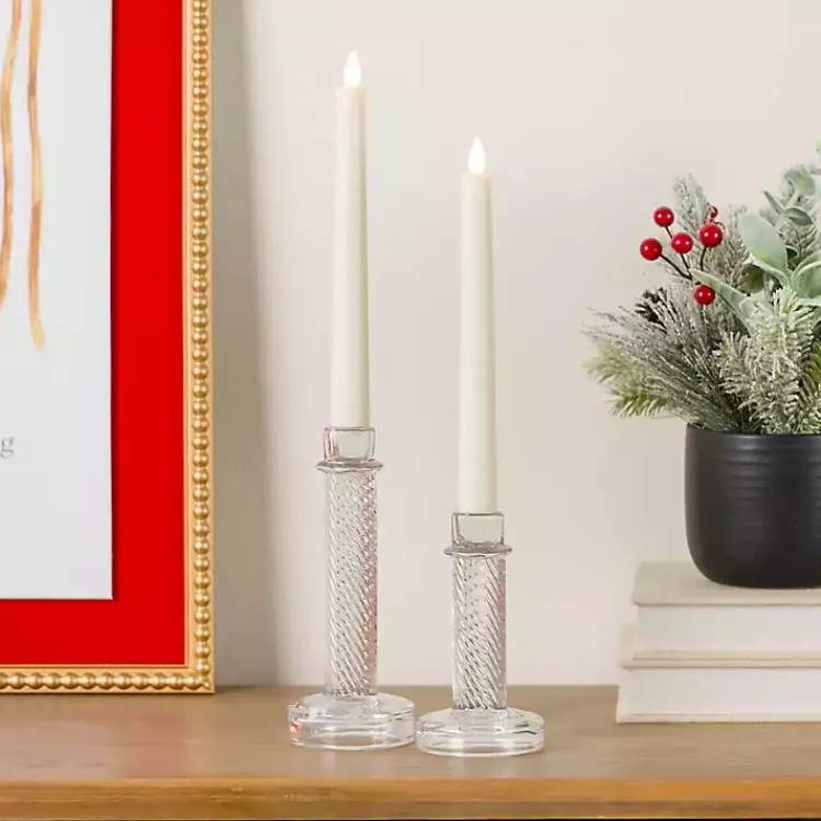 Discount Glass Taper Candle Holders, Set of 2 Candle Holders