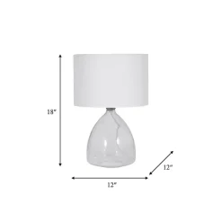 Kirklands Home Table Lamps|Clear Glass Tapered Table Lamps, Set of 2 White