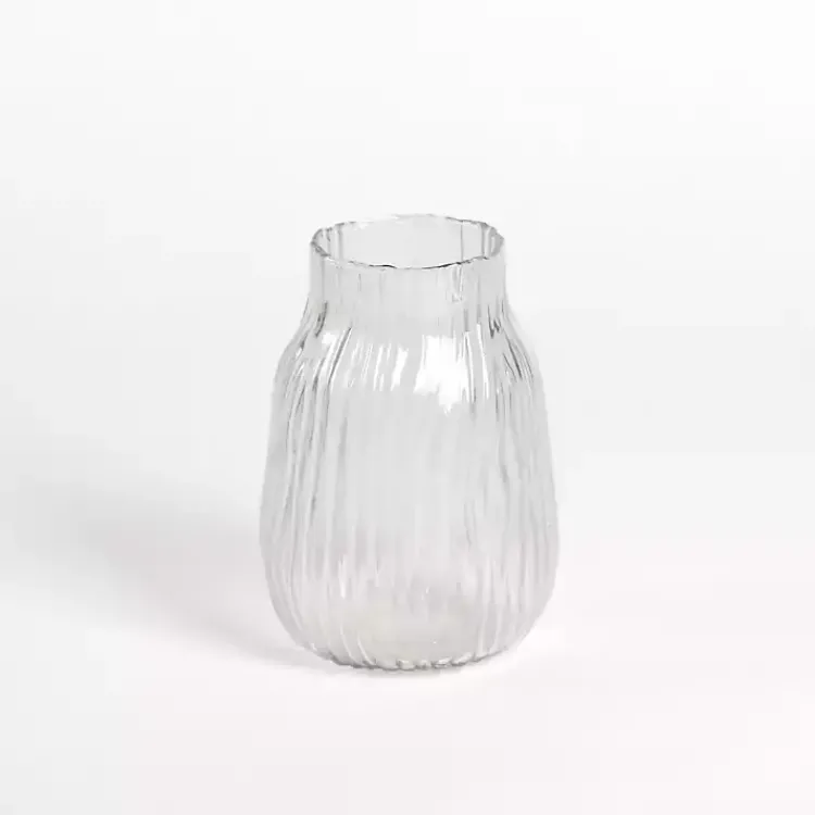 Best Glass Wavy Ribbed Vase, 7.85 in. Vases