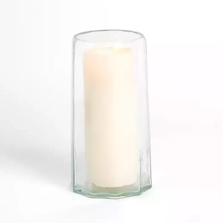 Sale Hammered Glass Hurricane, 12 in. Candle Holders
