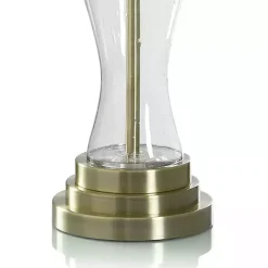 Kirklands Home Table Lamps|Clear Seeded Glass and Brass Table Lamp