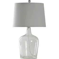 Kirklands Home Table Lamps|Clear Seeded Glass Table Lamp White