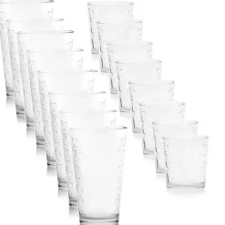 Kirklands Home Glassware & Drinkware|Square Embosses Glass 16-pc. Drinkware Set Clear