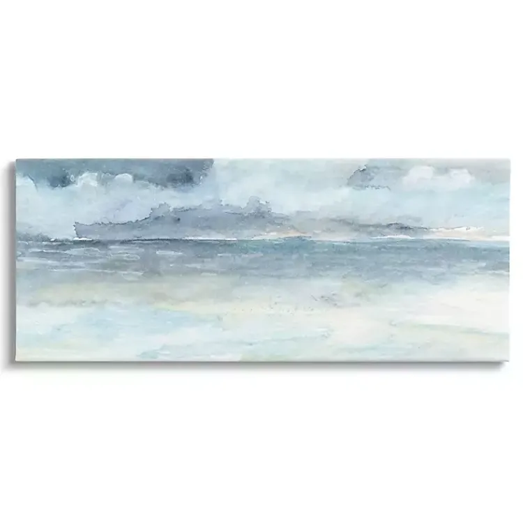 Kirklands Home Canvas Art|Cloudy Ocean Waves Canvas Art Print, 48x20 in.