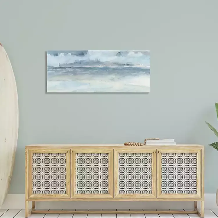 Kirklands Home Canvas Art|Cloudy Ocean Waves Canvas Art Print, 48x20 in.