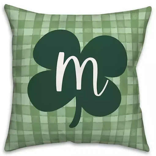Online Clover Personalized Monogram Throw Pillow Pillows