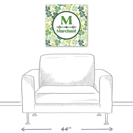 Clearance Clover Personalized Monogram Canvas Wall Plaque St Patricks Day Decorations