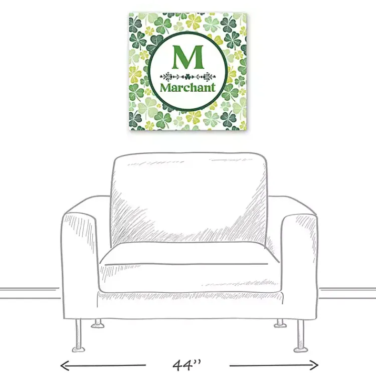 Clearance Clover Personalized Monogram Canvas Wall Plaque St Patricks Day Decorations