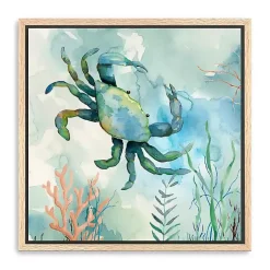 Kirklands Home Canvas Art|Coastal Bay Crab Framed Canvas Art Print