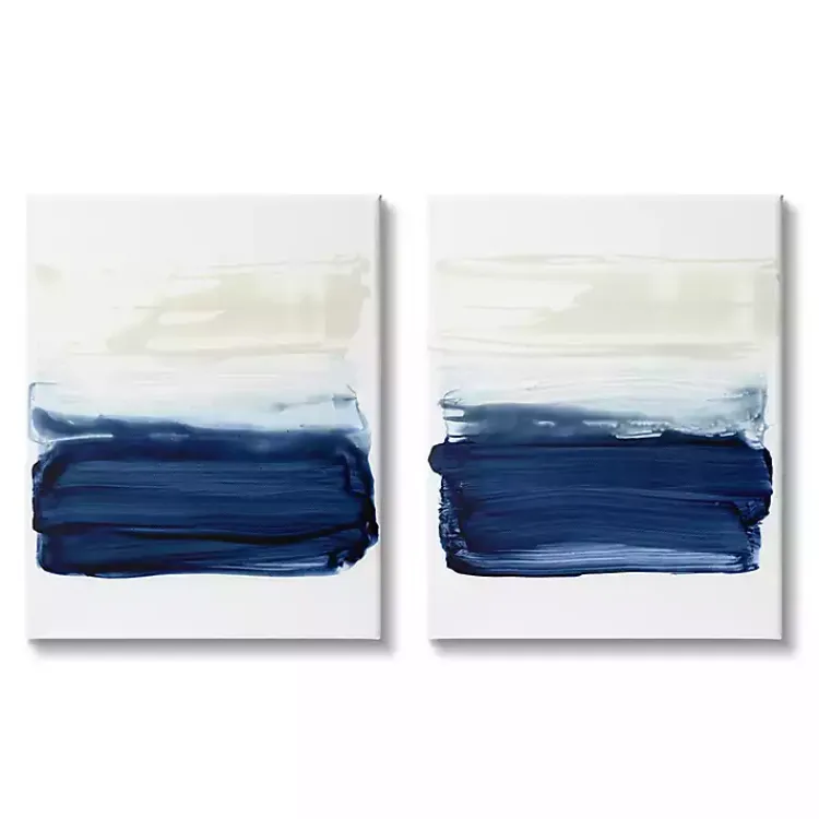 Kirklands Home Canvas Art|Coastal Brushstrokes Canvas Art Print, Set of 2