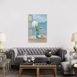 Kirklands Home Canvas Art|Coastal Floral Canvas Art Print Multi