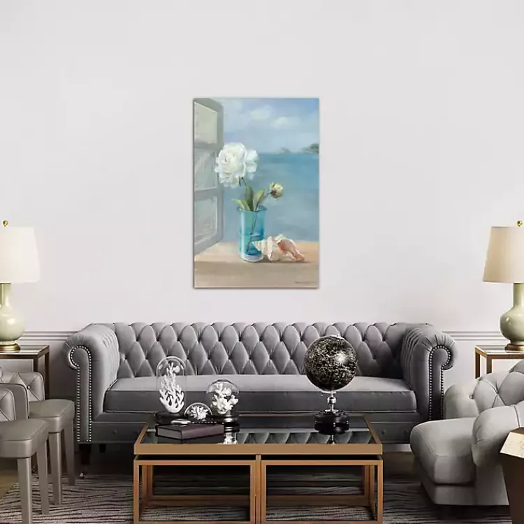 Kirklands Home Canvas Art|Coastal Floral Canvas Art Print Multi