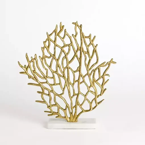 Coastal Coral Statue with Marble Base Statues & Figurines