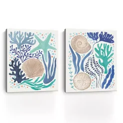Kirklands Home Canvas Art|Coastal Icons Canvas Art Prints, Set of 2