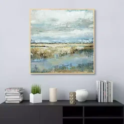 Kirklands Home Canvas Art|Coastal Marsh Framed Canvas Art Print Blue