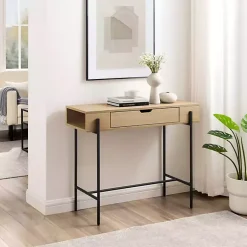 Kirklands Home Console Tables|Coastal Oak Cruz Console Table Tan