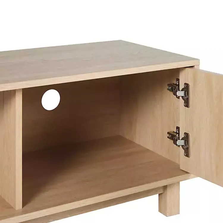 Kirklands Home Tv Stands & Media Consoles|Coastal Oak Fluted 2-Door Compact TV Sd Tan