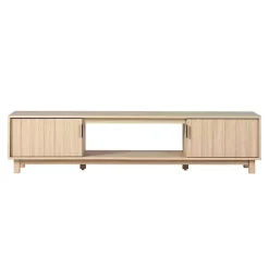 Kirklands Home Tv Stands & Media Consoles|Coastal Oak Fluted 2-Door TV Sd Tan