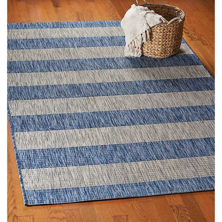 Kirklands Home Outdoor Rugs|Coastal Stripes Outdoor Area Rug, 7x9