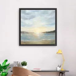 Kirklands Home Canvas Art|Coastal Sunset Framed Canvas Art Print, 30x30 in. Blue