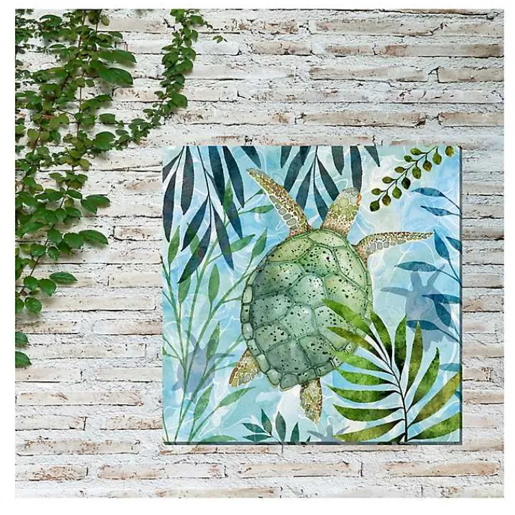 Kirklands Home Outdoor Wall Decor|Coastal Turtle Outdoor Canvas Art Print