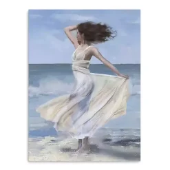 Kirklands Home Canvas Art|Coastal Woman in Dress Canvas Art Print, 30x40 in.