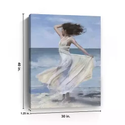 Kirklands Home Canvas Art|Coastal Woman in Dress Canvas Art Print, 30x40 in.