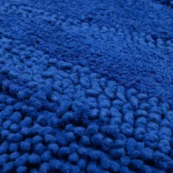 Kirklands Home Bathroom Rugs|Cobalt Asymmetrical Cotton Bath Mat Blue