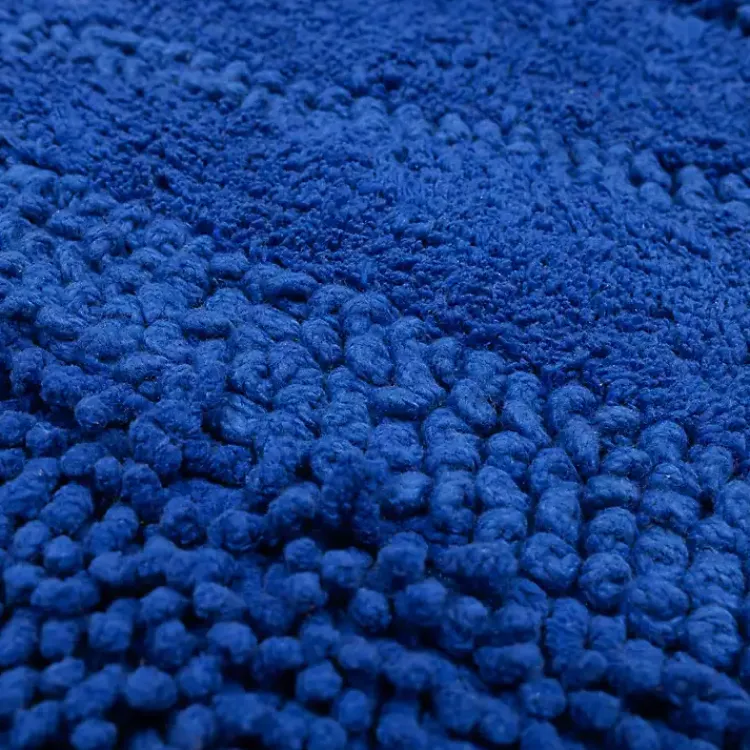 Kirklands Home Bathroom Rugs|Cobalt Asymmetrical Cotton Bath Mat Blue