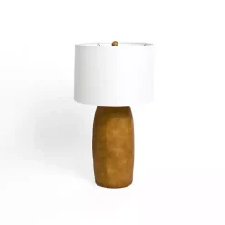 Kirklands Home Table Lamps|Cognac Ceramic Mira Table Lamp White